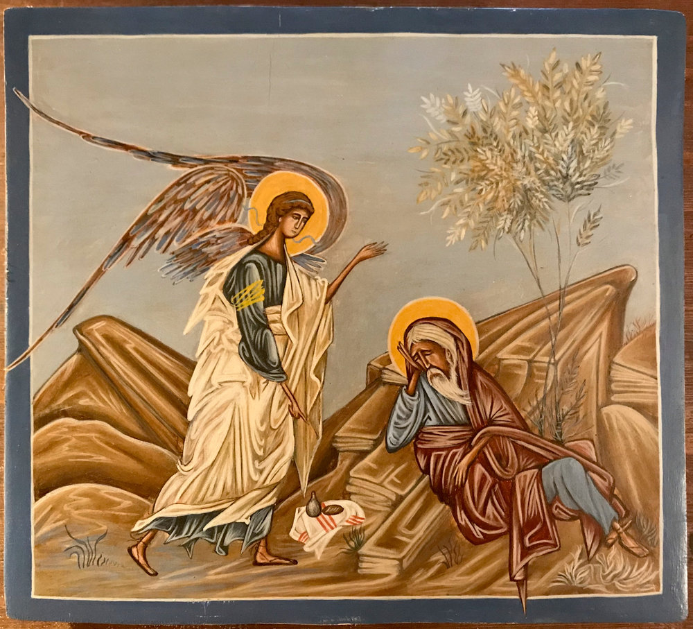 Elie et l'ange dans le désert : "Mange et boit, sinon tu ne tiendras pas !"