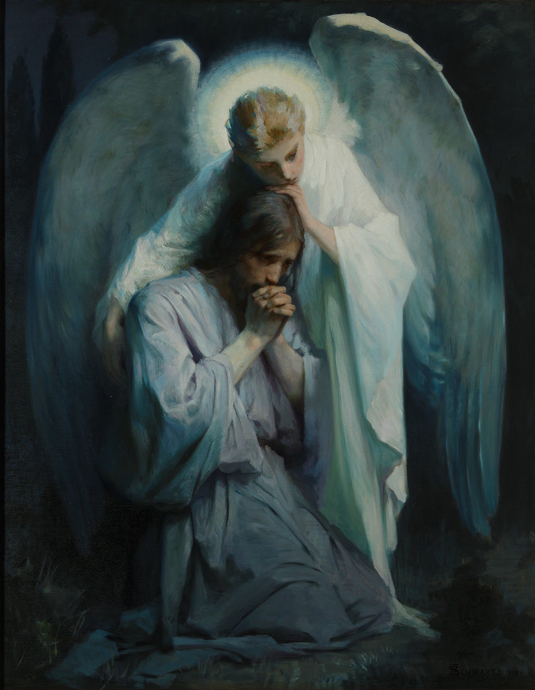 Jésus est consolé par l'ange au Jardin des oliviers